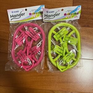 Pink and Green Folding Hangers set of 2